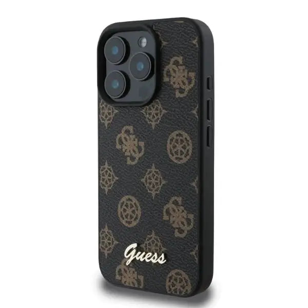 Guess Peony Script MagSafe iPhone 16 Pro Case - Black - Cell phone cases and covers<<<HurtelXML