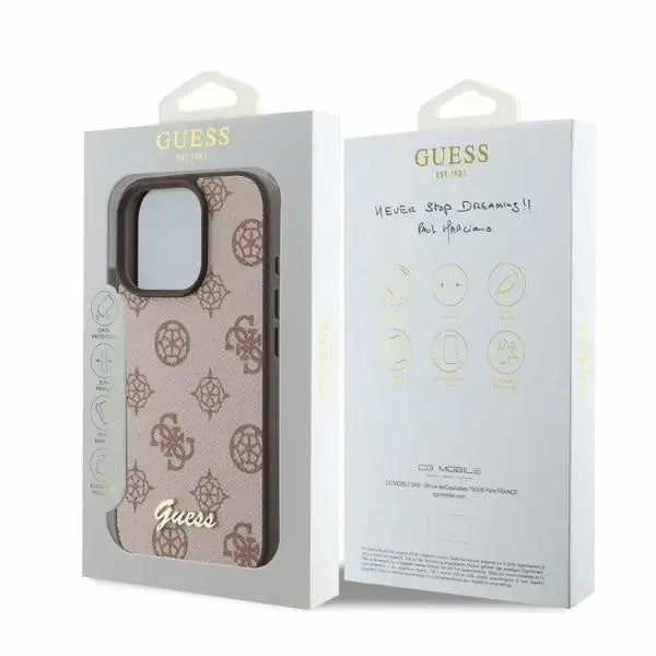 Guess Peony Script MagSafe iPhone 16 Pro Case - Brown - Cell phone cases and covers<<<HurtelXML