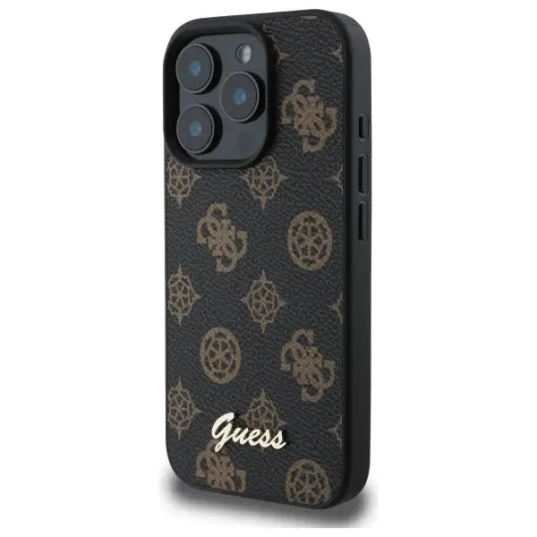 Guess Peony Script MagSafe iPhone 16 Pro Max Case - Black - Cell phone cases and covers<<<HurtelXML