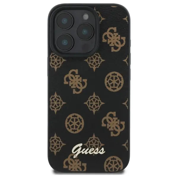 Guess Peony Script MagSafe iPhone 16 Pro Max Case - Black - Cell phone cases and covers<<<HurtelXML
