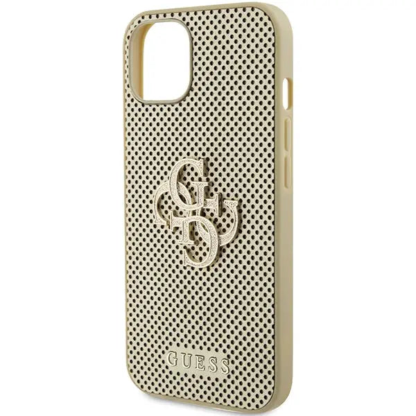 Guess Perforated 4G Glitter case for iPhone 15 - gold - Cell phone cases and covers<<<HurtelXML