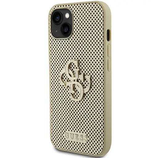 Guess Perforated 4G Glitter case for iPhone 15 - gold - Cell phone cases and covers<<<HurtelXML