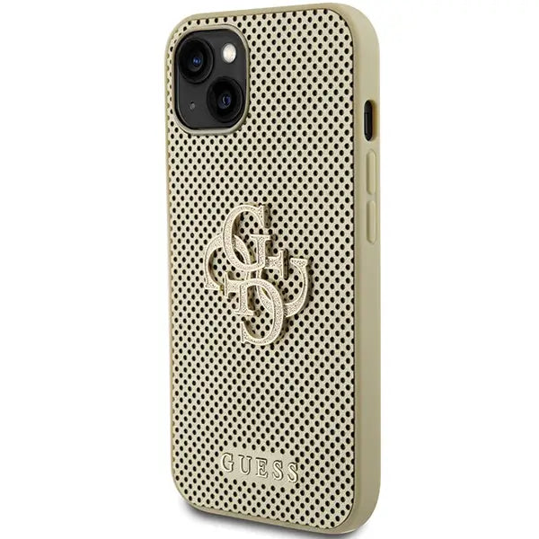 Guess Perforated 4G Glitter case for iPhone 15 - gold - Cell phone cases and covers<<<HurtelXML