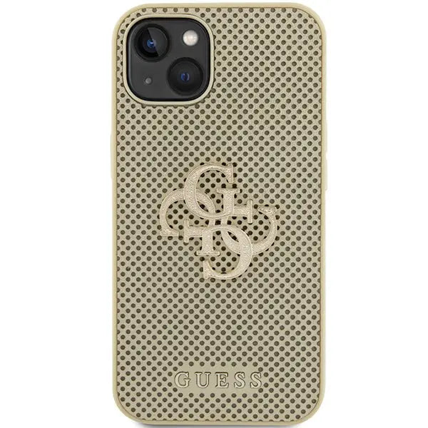 Guess Perforated 4G Glitter case for iPhone 15 - gold - Cell phone cases and covers<<<HurtelXML
