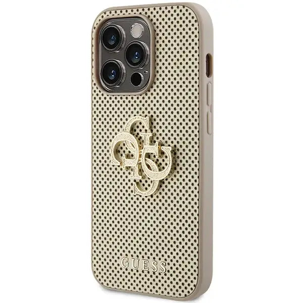 Guess Perforated 4G Glitter case for iPhone 15 Pro - gold - Cell phone cases and covers<<<HurtelXML