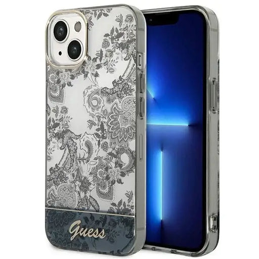 Guess Porcelain Collection iPhone 14 / 15 / 13 6.1’’ Case - Gray - Cell phone cases and covers<<<HurtelXML