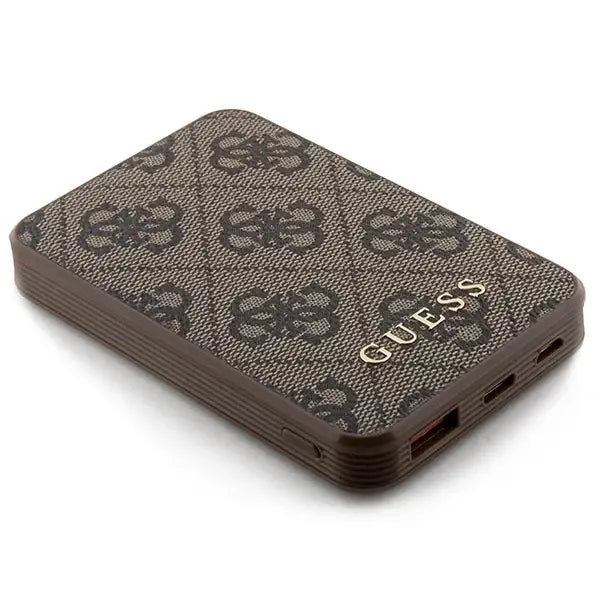 Guess Powerbank 15W GUPB5LP4GEGW 5000mAh brown/brown 4G Leather Metal Logo - Powerbanks<<<HurtelXML