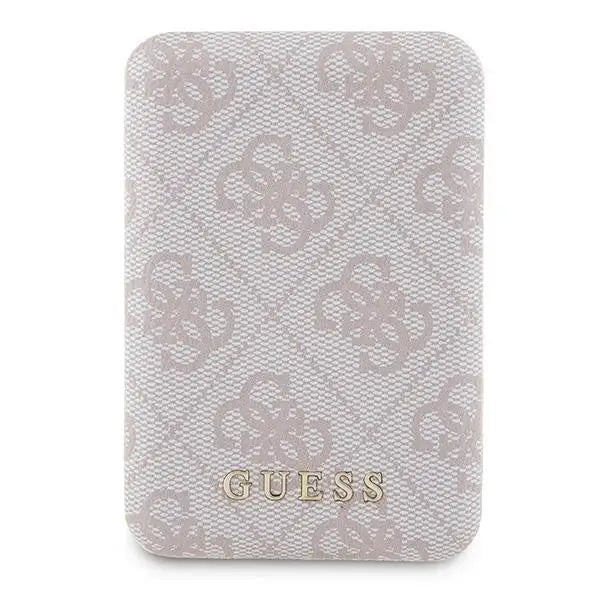 Guess Powerbank inductive 15W GUPB5FP4EMGP 5000mAh pink/pink 4G Leather Metal Logo MagSafe - Powerbanks<<<HurtelXML
