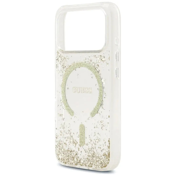 Guess Resin Bottom Glitter MagSafe Case for iPhone 17 Pro - Gold - Cell phone cases and covers<<<HurtelXML