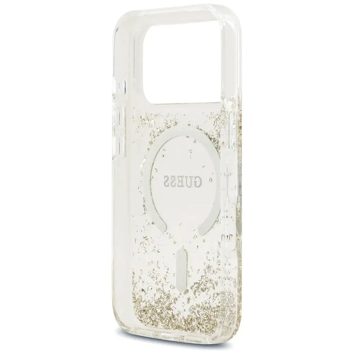 Guess Resin Bottom Glitter MagSafe Case for iPhone 17 Pro - Gold - Cell phone cases and covers<<<HurtelXML