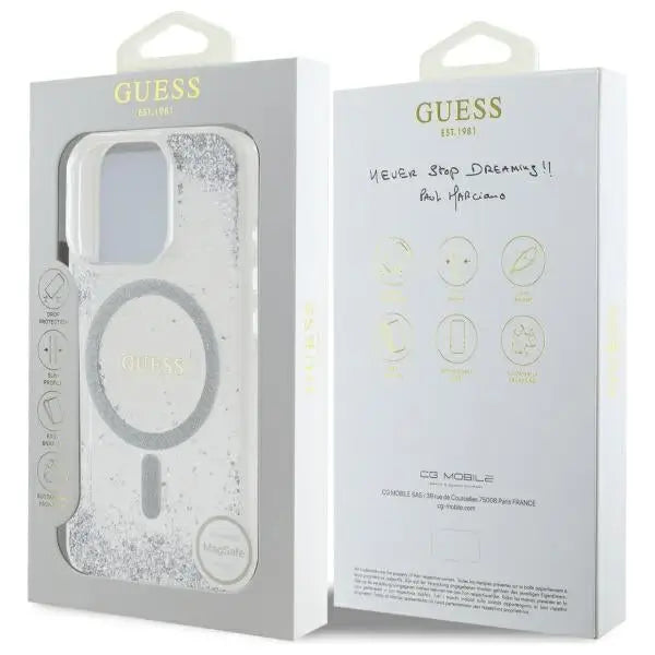 Guess Resin Gradient Glitter MagSafe case for iPhone 16 Pro - silver - Cell phone cases and covers<<<HurtelXML