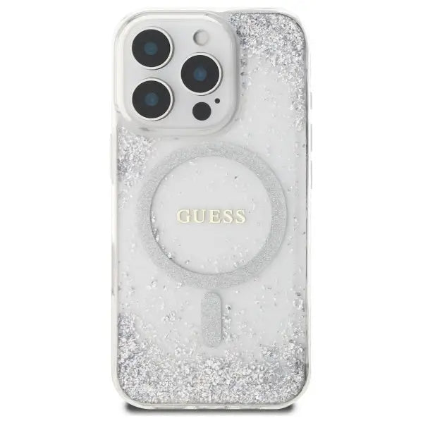 Guess Resin Gradient Glitter MagSafe case for iPhone 16 Pro - silver - Cell phone cases and covers<<<HurtelXML