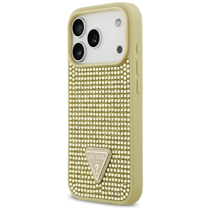 Guess Rhinestone Triangle Logo iPhone 17 Pro Case - Gold - Cell phone cases and covers<<<HurtelXML