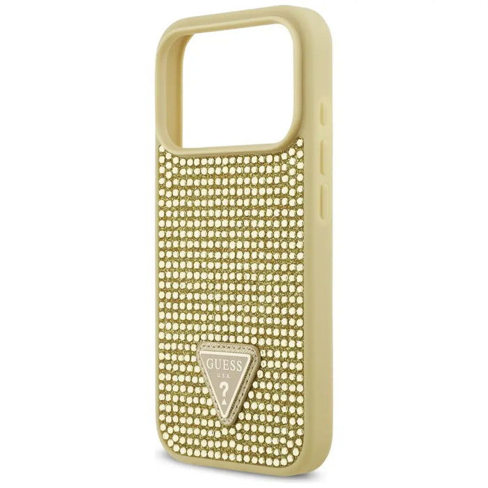 Guess Rhinestone Triangle Logo iPhone 17 Pro Case - Gold - Cell phone cases and covers<<<HurtelXML