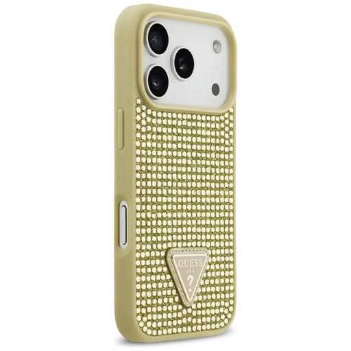 Guess Rhinestone Triangle Logo iPhone 17 Pro Case - Gold - Cell phone cases and covers<<<HurtelXML