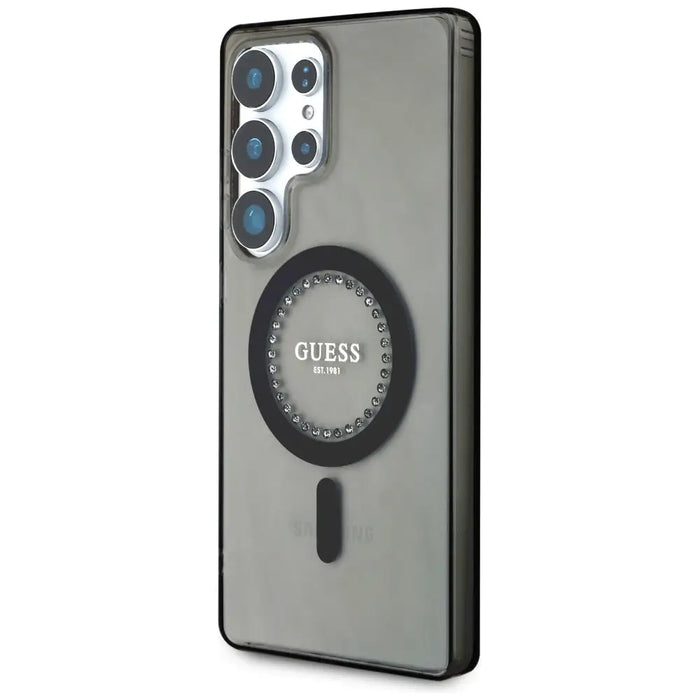 Guess Rhinestones Printed Classic Logo MagSafe Samsung Galaxy S25 Ultra case black - Cell phone cases