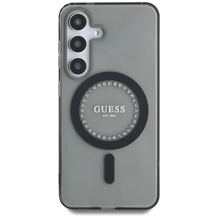 Guess Rhinestones Printed Classic Logo MagSafe Samsung Galaxy S25 case black - Cell phone cases and covers<<<HurtelXML