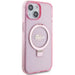Guess Ring Stand Script Glitter MagSafe case for iPhone 15 Plus / 14 Plus - pink - Cell phone cases