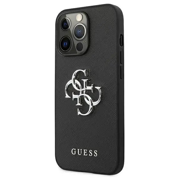 Guess Saffiano 4G Metal Logo case for iPhone 13 Pro / 13 6.1’’ - black - Cell phone cases and covers<<<HurtelXML