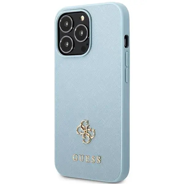Guess Saffiano 4G Small Metal Logo case for iPhone 13 Pro Max - blue - Cell phone cases and covers<<<HurtelXML