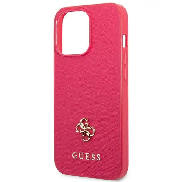 Guess Saffiano 4G Small Metal Logo case for iPhone 13 Pro / 13 - pink - Cell phone cases and covers<<<HurtelXML