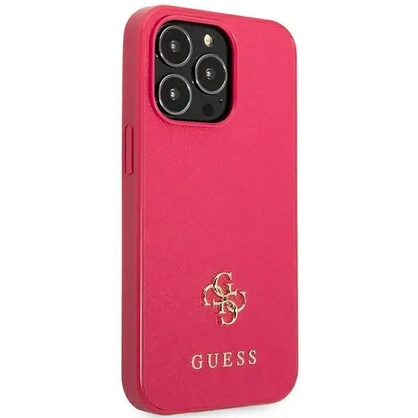 Guess Saffiano 4G Small Metal Logo case for iPhone 13 Pro / 13 - pink - Cell phone cases and covers<<<HurtelXML