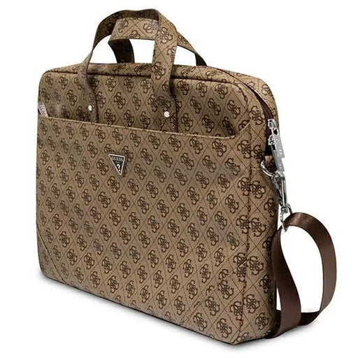 Guess Saffiano 4G Triangle Logo bag for a 16’’ laptop - brown - Laptop bags<<<HurtelXML