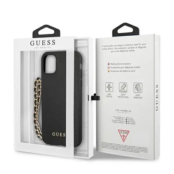 Guess Saffiano Chain case for iPhone 11 6.1’’ / Xr - black - Cell phone cases and covers<<<HurtelXML