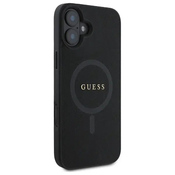 Guess Saffiano Classic Logo MagSafe case for iPhone 16 - black - Cell phone cases and covers<<<HurtelXML