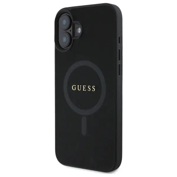 Guess Saffiano Classic Logo MagSafe case for iPhone 16 - black - Cell phone cases and covers<<<HurtelXML