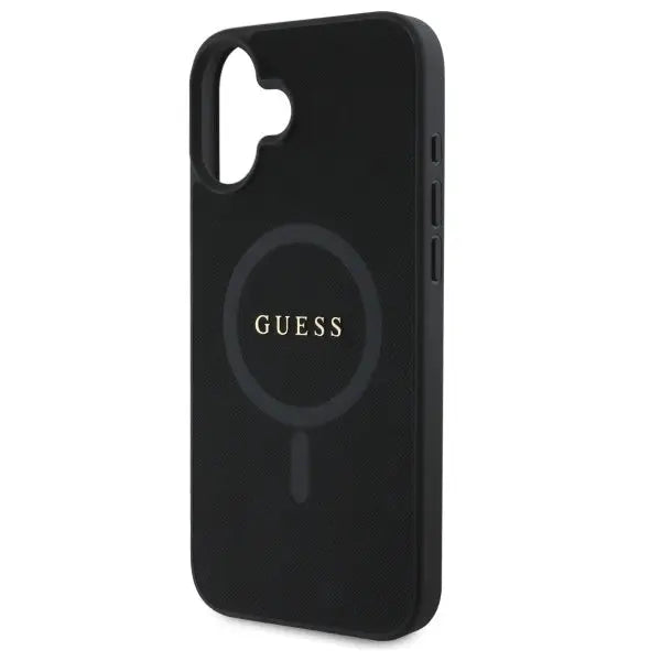 Guess Saffiano Classic Logo MagSafe case for iPhone 16 - black - Cell phone cases and covers<<<HurtelXML