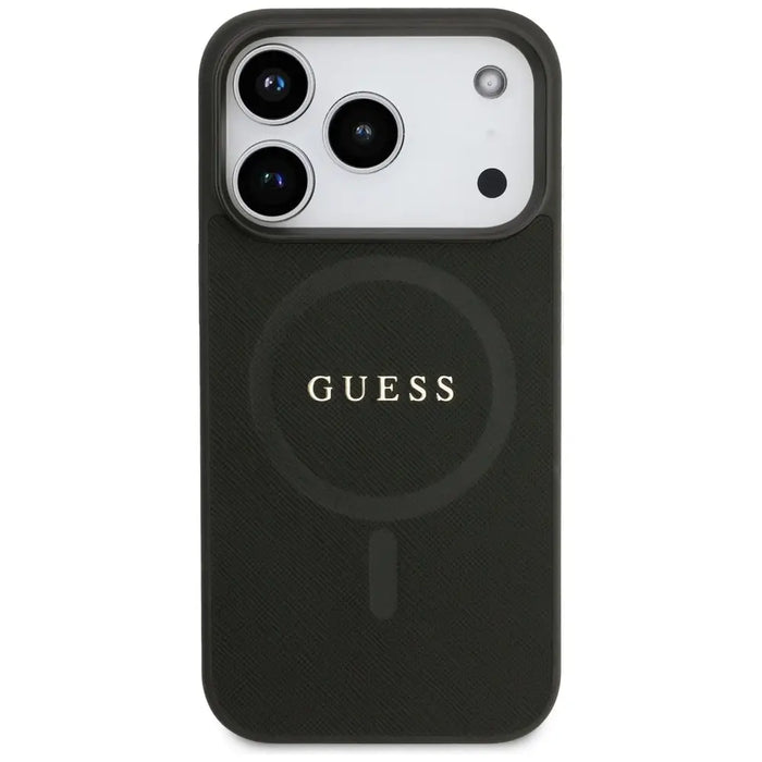Guess Saffiano Classic Logo MagSafe Case for iPhone 17 Pro - Black - Cell phone cases and covers<<<HurtelXML