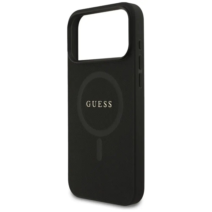 Guess Saffiano Classic Logo MagSafe Case for iPhone 17 Pro Max - Black - Cell phone cases and covers<<<HurtelXML