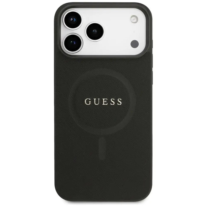 Guess Saffiano Classic Logo MagSafe Case for iPhone 17 Pro Max - Black - Cell phone cases and covers<<<HurtelXML