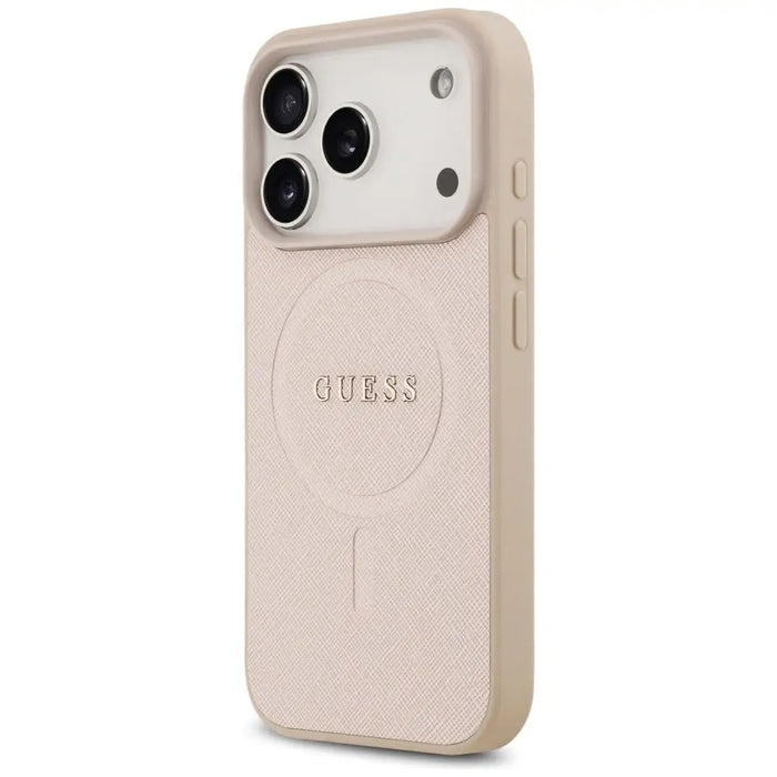 Guess Saffiano Classic Logo MagSafe Case for iPhone 17 Pro - Pink - Cell phone cases and covers<<<HurtelXML