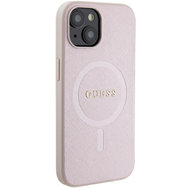 Guess Saffiano MagSafe case for iPhone 15 Plus - pink - Cell phone cases and covers<<<HurtelXML