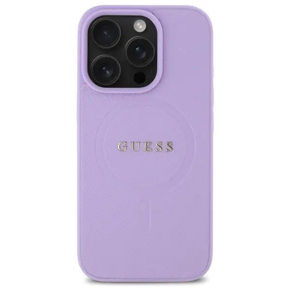 Guess Saffiano MagSafe case for iPhone 16 Pro - purple - Cell phone cases and covers<<<HurtelXML
