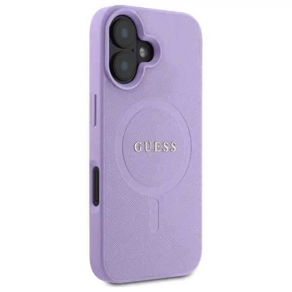 Guess Saffiano MagSafe iPhone 16 Case - Purple - Cell phone cases and covers<<<HurtelXML