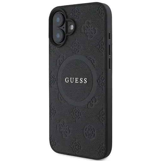 Guess Saffiano Peony Classic Logo MagSafe case for iPhone 16 - black - Cell phone cases and covers<<<HurtelXML