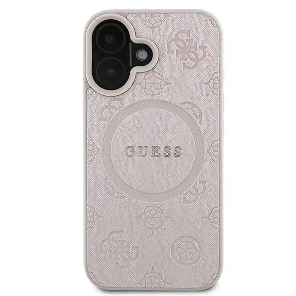 Guess Saffiano Peony Classic Logo MagSafe iPhone 16 Plus Case - Pink - Cell phone cases and covers<<<HurtelXML