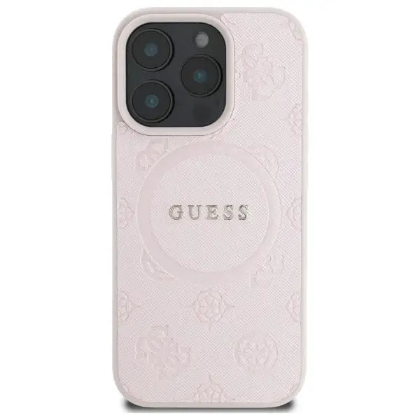 Guess Saffiano Peony Classic Logo MagSafe iPhone 16 Pro Max Case - Pink - Cell phone cases and covers<<<HurtelXML