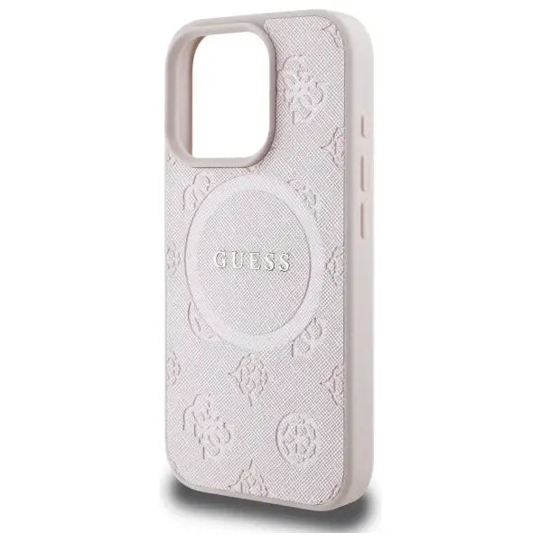 Guess Saffiano Peony Classic Logo MagSafe iPhone 16 Pro Max Case - Pink - Cell phone cases and covers<<<HurtelXML
