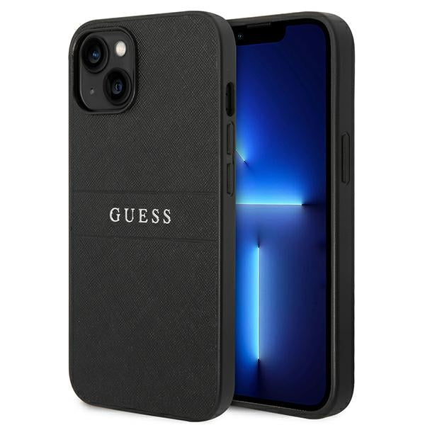 Guess Saffiano Strap Case for iPhone 14 Plus - Black - Cell phone cases and covers<<<HurtelXML