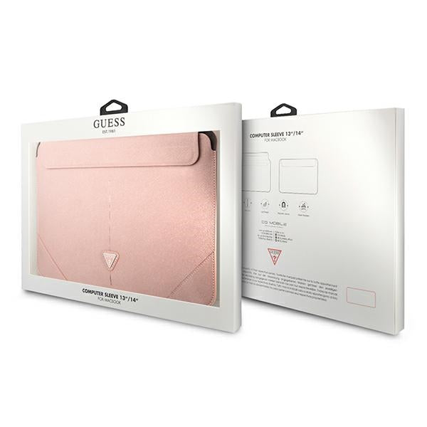 Guess Saffiano Triangle Logo case for a 14’’ laptop - pink - Laptop bags<<<HurtelXML