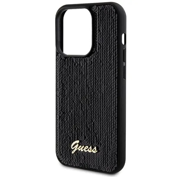 Guess Sequin Script Metal case for iPhone 13 Pro Max - black - Cell phone cases and covers<<<HurtelXML