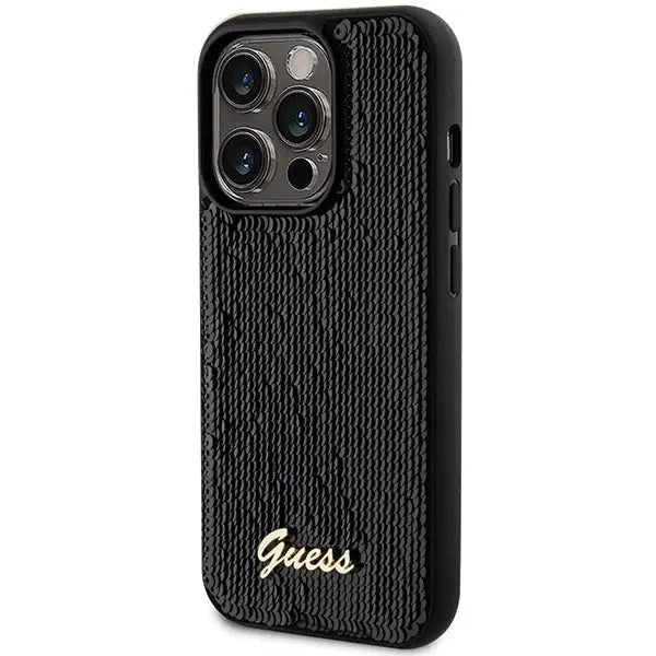 Guess Sequin Script Metal case for iPhone 13 Pro Max - black - Cell phone cases and covers<<<HurtelXML
