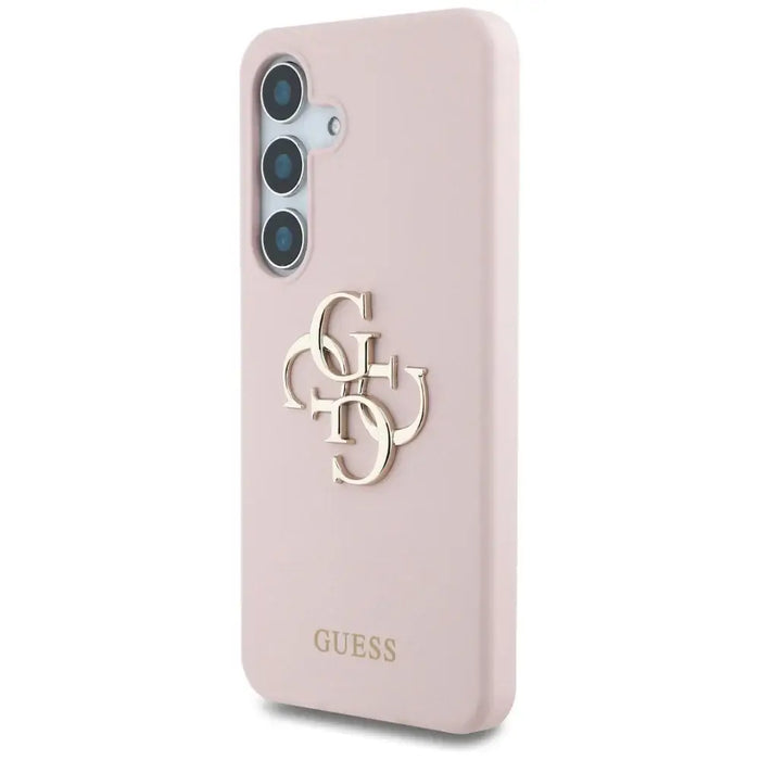 Guess Silicone Big 4G Logo Bottom Script Case for Samsung Galaxy S25 - Pink - Cell phone cases and covers<<<HurtelXML