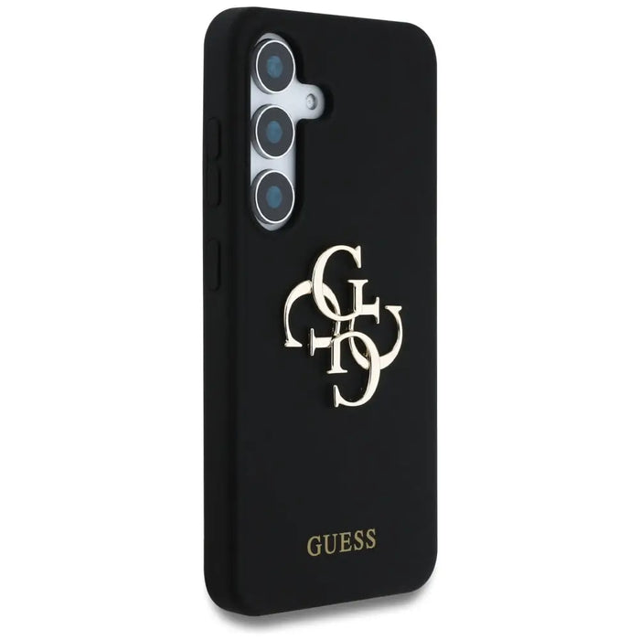 Guess Silicone Big 4G Logo Bottom Script case for Samsung Galaxy S25 - black - Cell phone cases and covers<<<HurtelXML