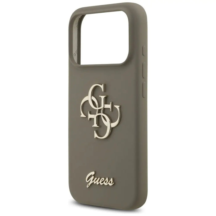 Guess Silicone Big 4G Script Case for iPhone 17 Pro - Brown - Cell phone cases and covers<<<HurtelXML