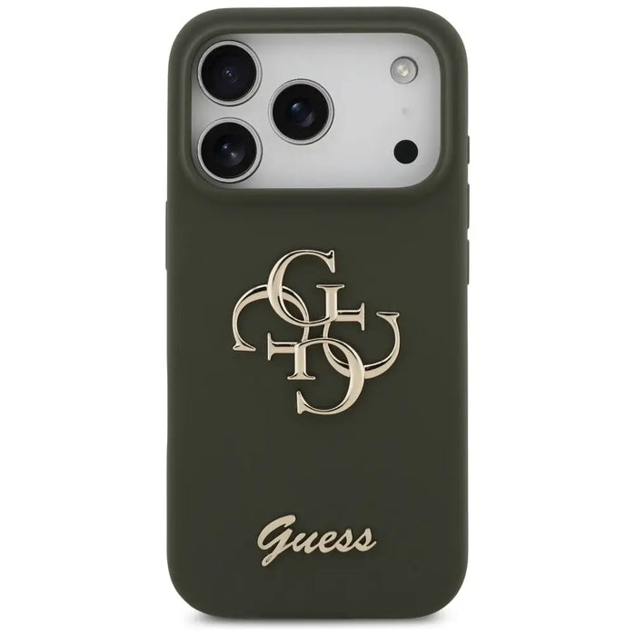 Guess Silicone Big 4G Script Case for iPhone 17 Pro - Green - Cell phone cases and covers<<<HurtelXML